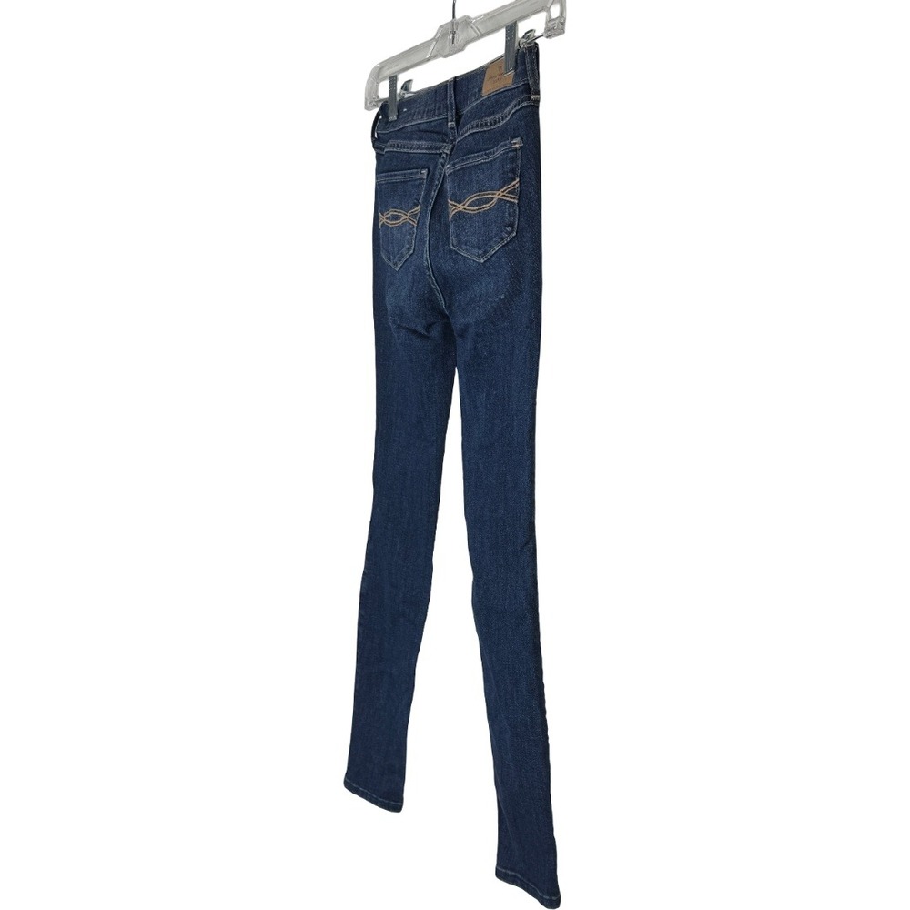Abercrombie Kids High Rise Jean Legging 11/12 Slim Dark Wash Distressed Ripped - Picture 6 of 9